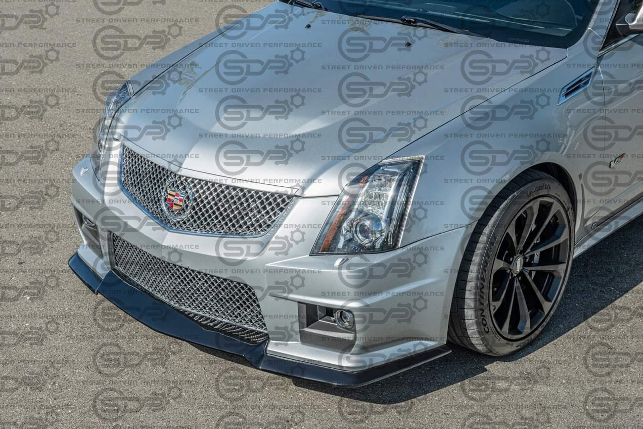 2009-2015 CTS-V V2 - Gloss Black "V3 style" front lip splitter ground effects
